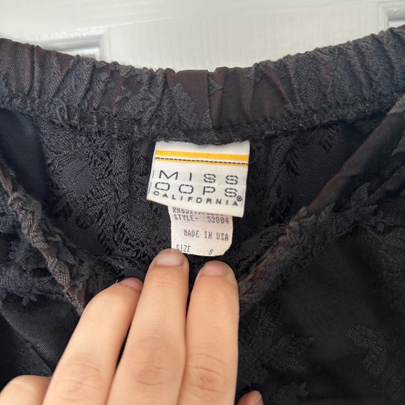 Black Floral Embossed Pencil Skirt by Miss Oops California - Picture 3 of 4